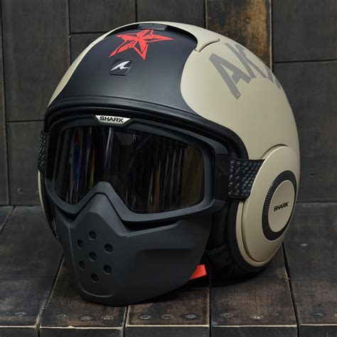 military style pilot motorcycle helmet.